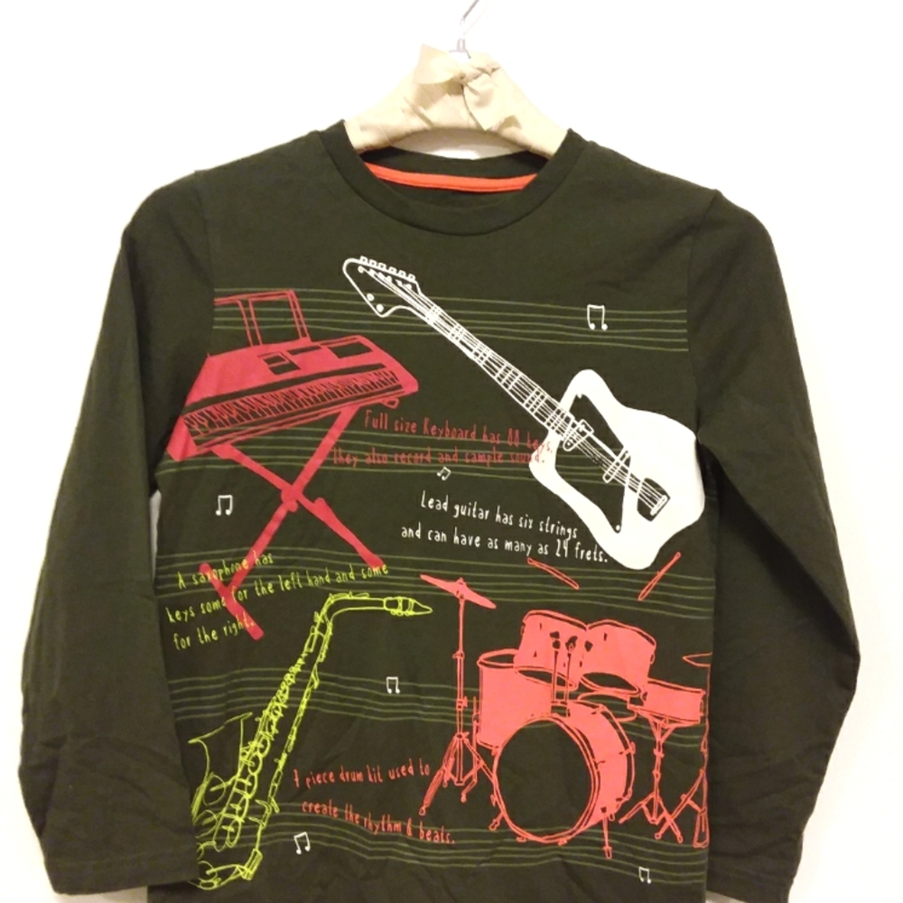 Mini Boden boys l/s t-shirt, green 7-8yrs